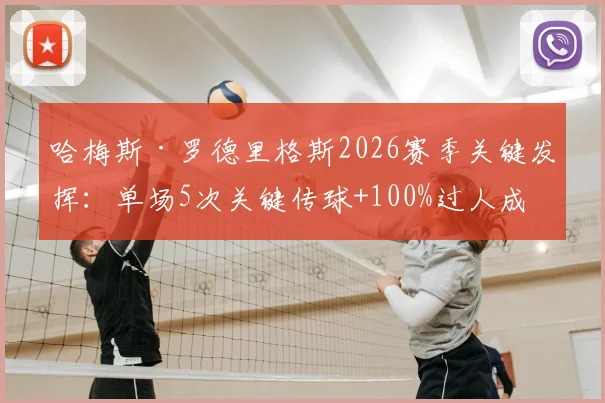 哈梅斯·罗德里格斯2026赛季关键发挥:单场5次关键传球+100%过人成功率解读